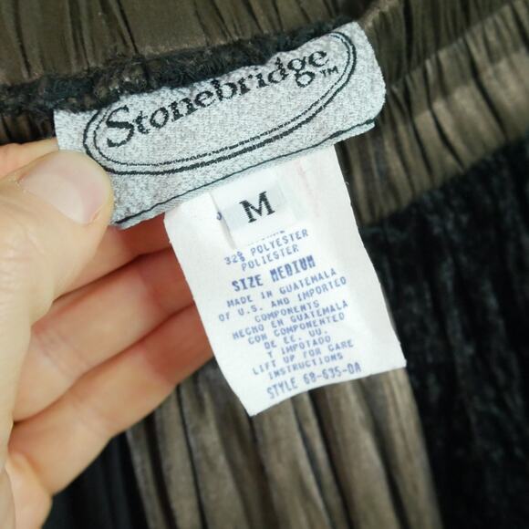 Vintage Medium Midi Skirt Whimsigoth Mixed Media Velvet Crinkle grunge 90s - Picture 6 of 8